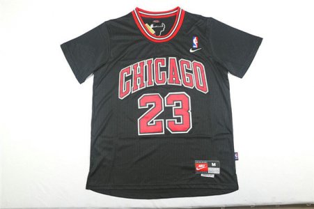 Maillot De Basket Chicago Bulls Michael Jordan 23 Manches Courtes Noir